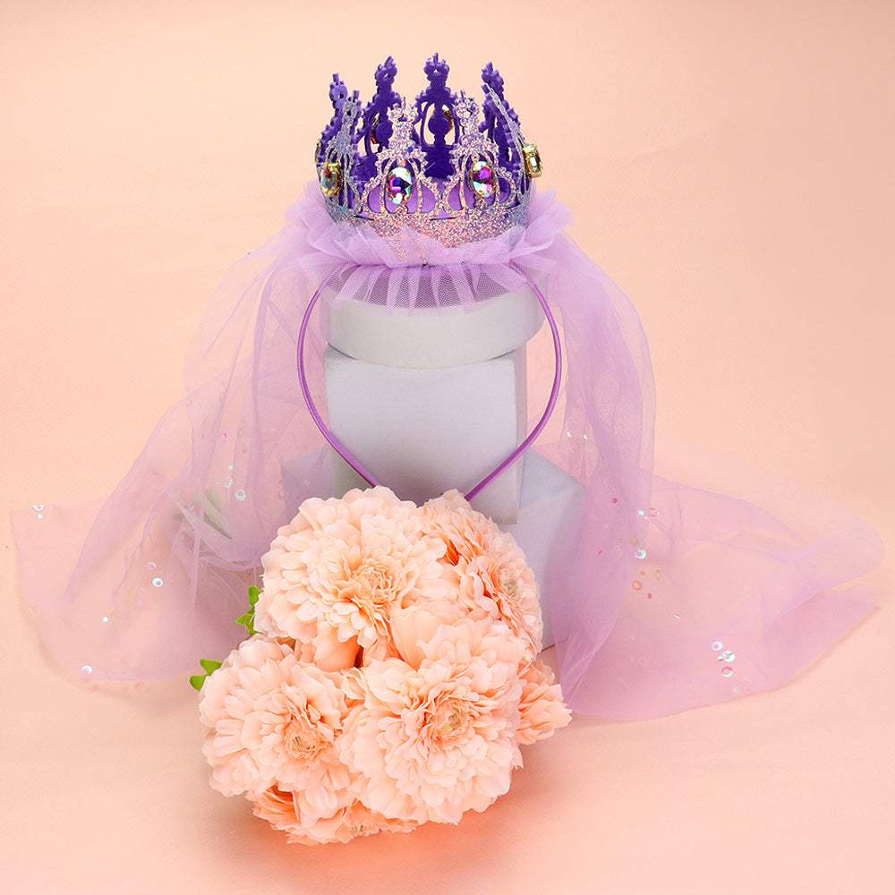 Birthday Crown Veil Headband - Madeline Love - Flyclothing LLC