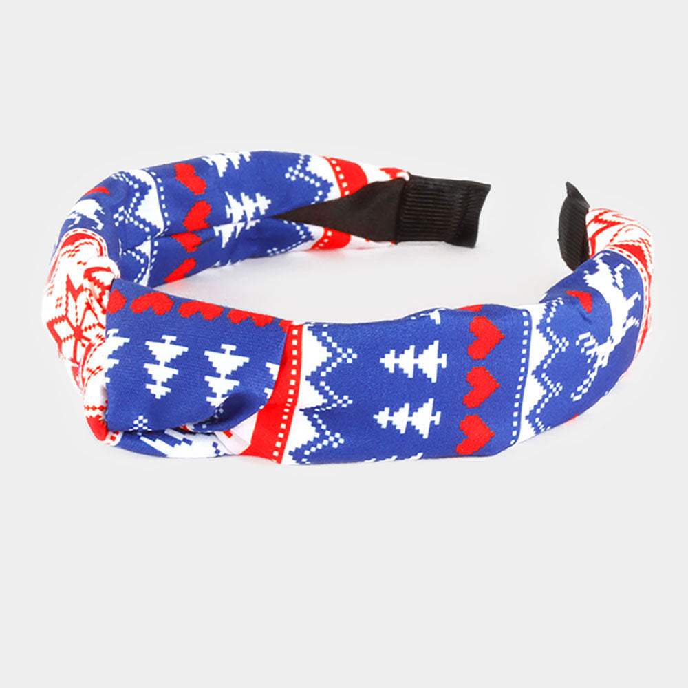 Rudolph Christmas Tree Burnout Knot Headband - Madeline Love - Flyclothing LLC