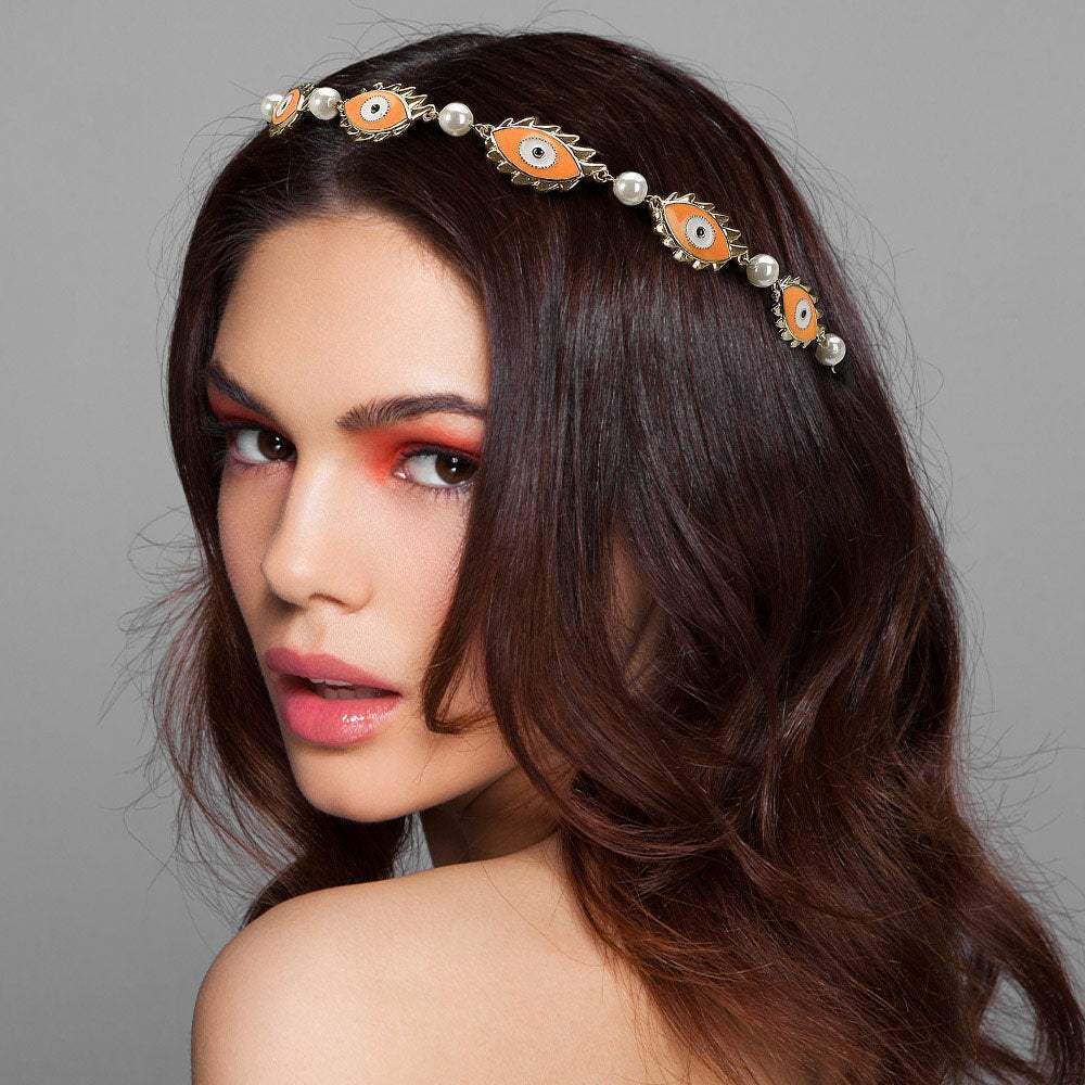 Evil Eye Metal Stretch Headband - Madeline Love - Flyclothing LLC