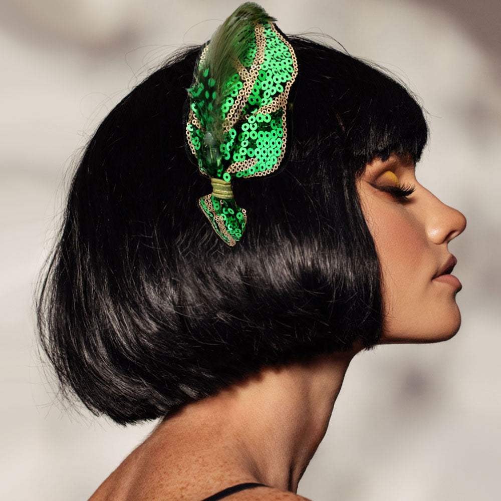 Sequin Leaf Feather Headband - Madeline Love - Flyclothing LLC
