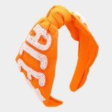 Game Day Seed Beaded ACE Message Star Knot Burnout Headband - Madeline Love - Flyclothing LLC