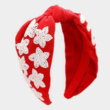 Game Day Seed Beaded ACE Message Star Knot Burnout Headband - Madeline Love - Flyclothing LLC