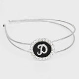 -D- Crystal Accented Initial Monogram Headband - Madeline Love - Flyclothing LLC
