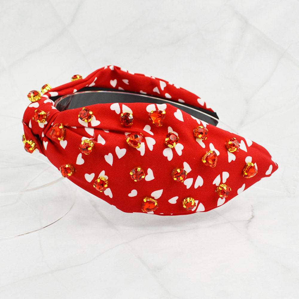 Heart Stone Embellished Knot Headband - Madeline Love - Flyclothing LLC