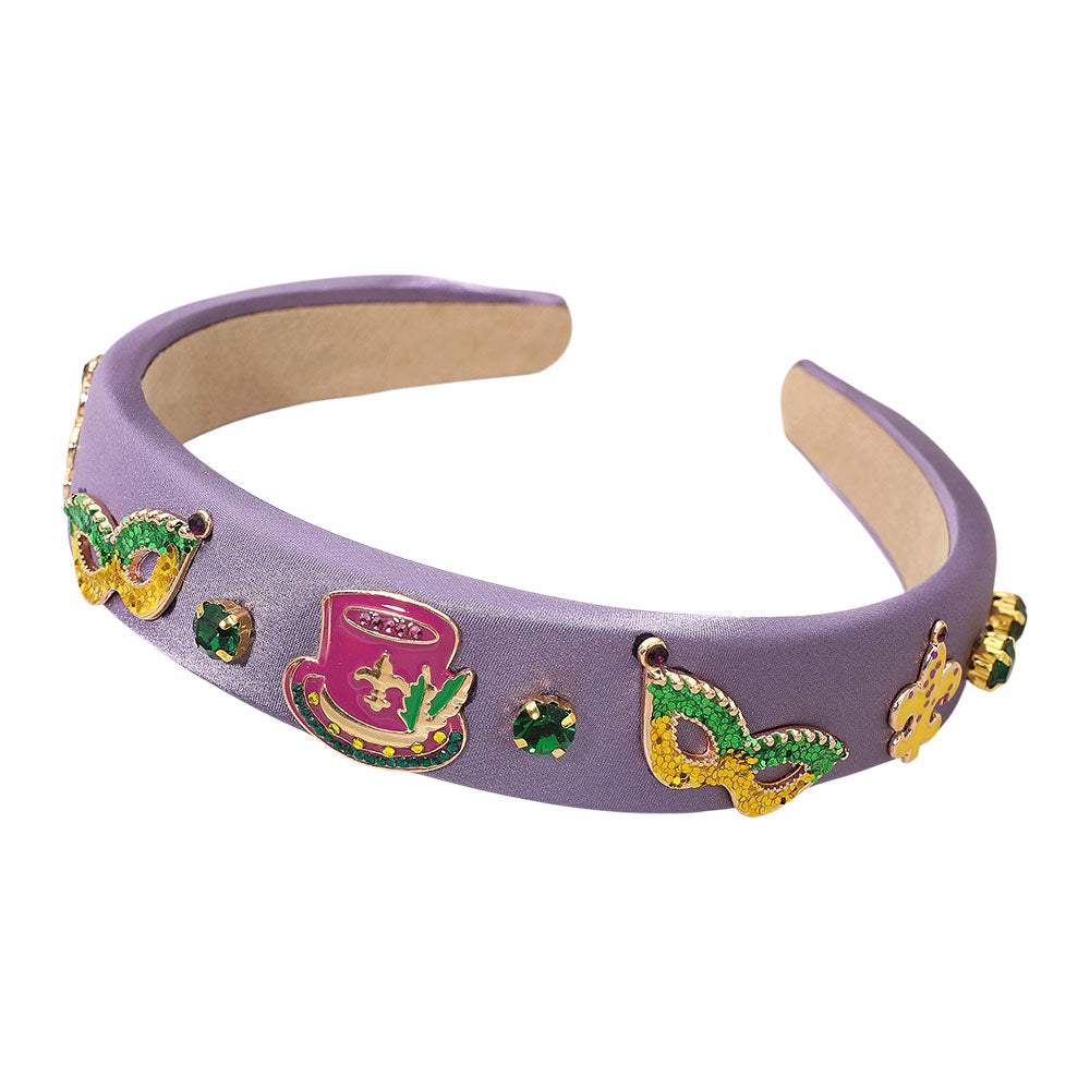 Enamel Mardi Gras Icon Charm Embellished Headband - Madeline Love - Flyclothing LLC
