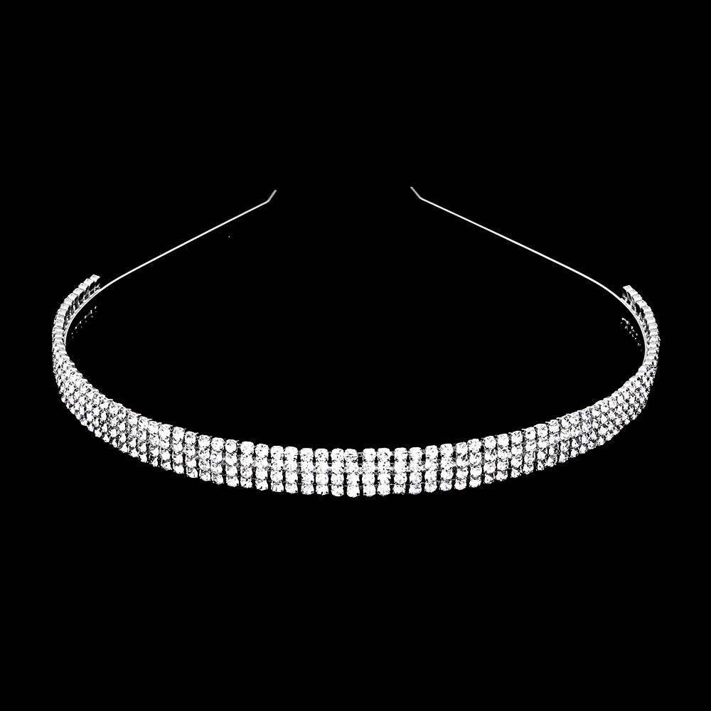 4-Rows crystal rhinestone headband - Madeline Love - Flyclothing LLC