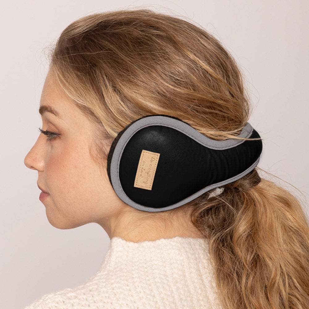 Faux Fur Lined Poly Urethane Padded Earmuffs - Madeline Love - Flyclothing LLC