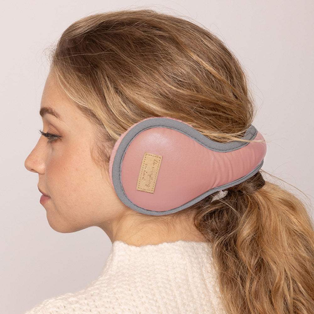 Faux Fur Lined Poly Urethane Padded Earmuffs - Madeline Love - Flyclothing LLC
