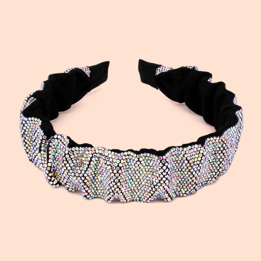Pleated Rhinestone Headband - Madeline Love - Flyclothing LLC