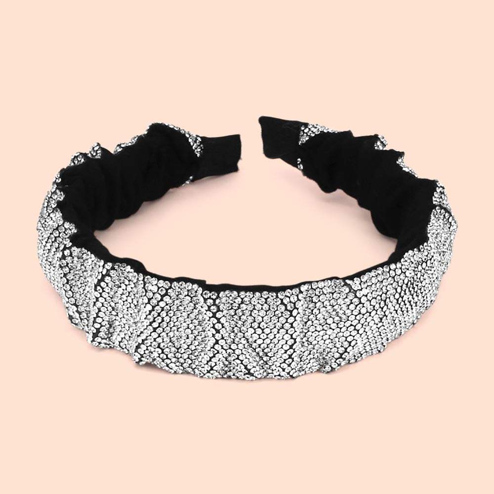 Pleated Rhinestone Headband - Madeline Love - Flyclothing LLC