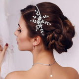 Elegant Crystal Floral Hair Vine Bridal Headpiece Headband - Madeline Love - Flyclothing LLC