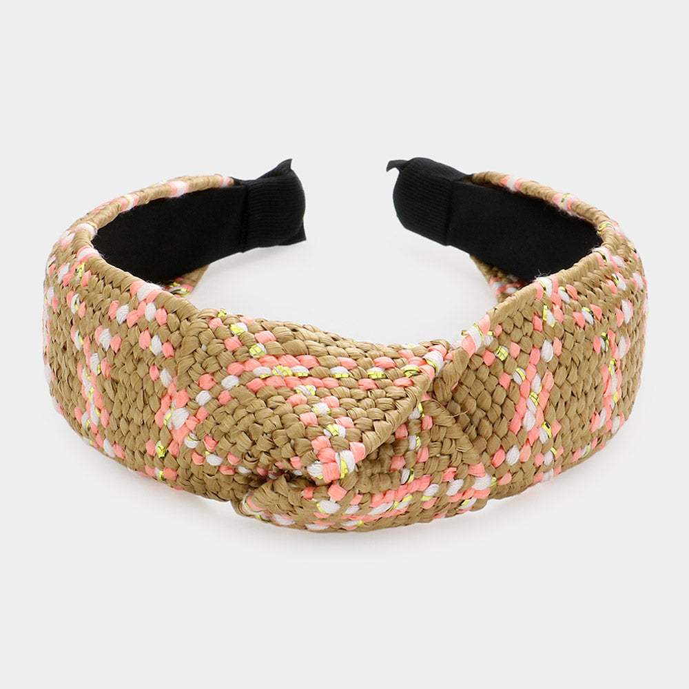Braided Straw Knot Burnout Headband - Madeline Love - Flyclothing LLC