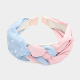 Polka Dot Patterned Braided Headband - Madeline Love - Flyclothing LLC