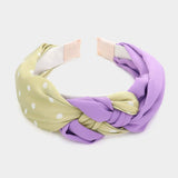 Polka Dot Patterned Braided Headband - Madeline Love - Flyclothing LLC