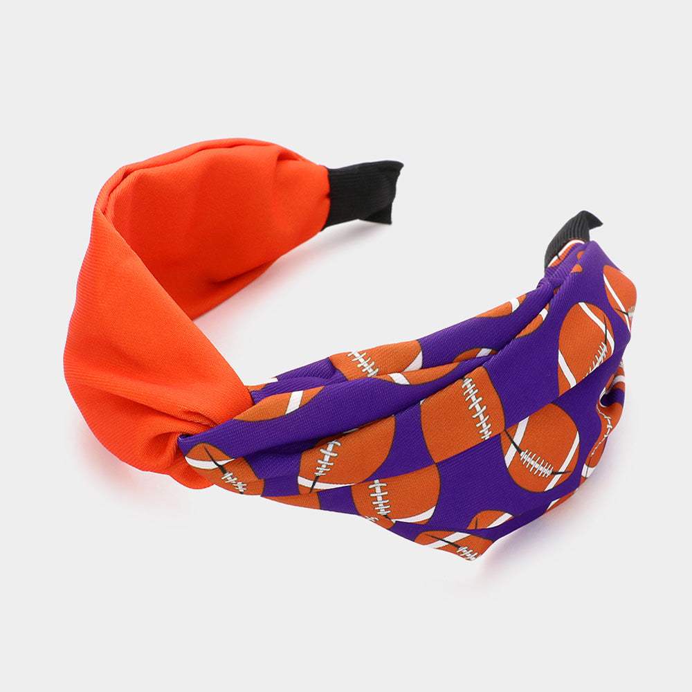 Game Day Football Patterned Twisted Headband - Madeline Love - Flyclothing LLC