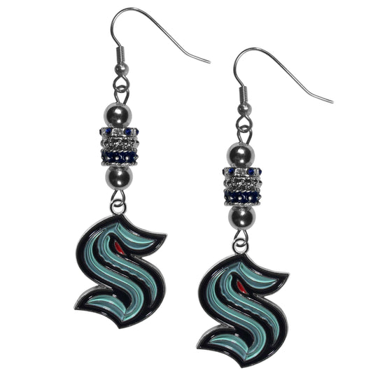 Seattle Kraken Euro Bead Earrings - Seattle Kraken - Flyclothing LLC