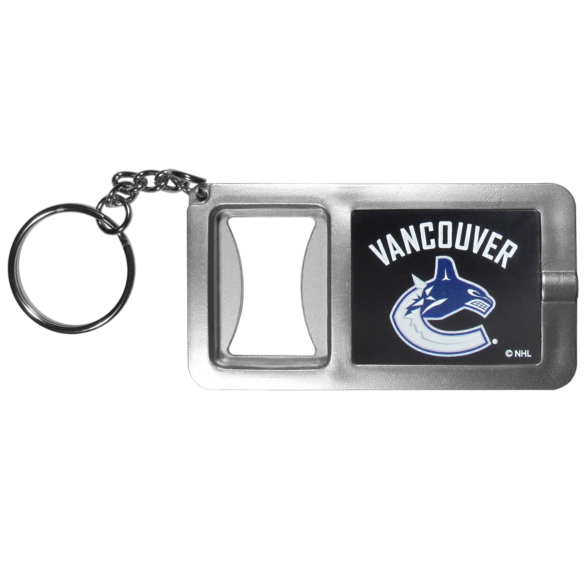 Vancouver Canucks® Flashlight Key Chain with Bottle Opener
