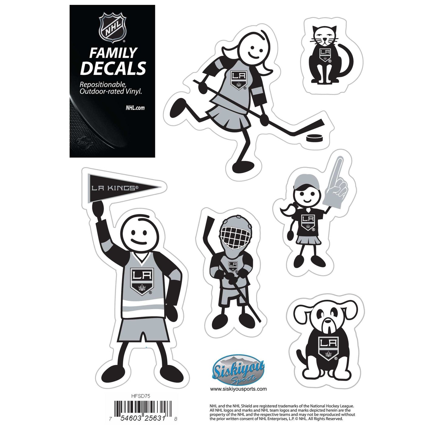 Los Angeles Kings Family Decal Set Small - Los Angeles Kings - Flyclothing LLC