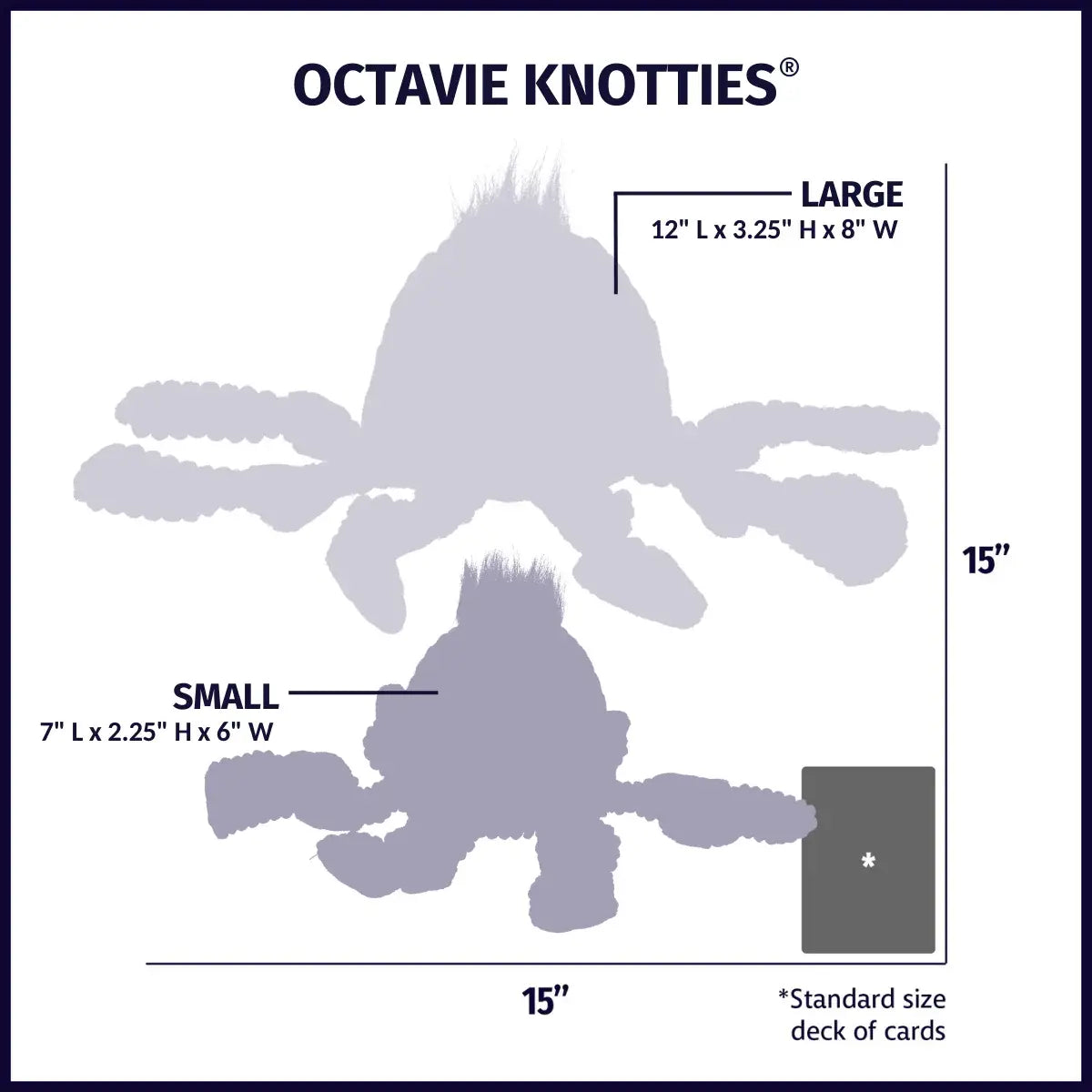 Octavie Octopus Knottie® Plush Dog Toy - HuggleHounds - Flyclothing LLC