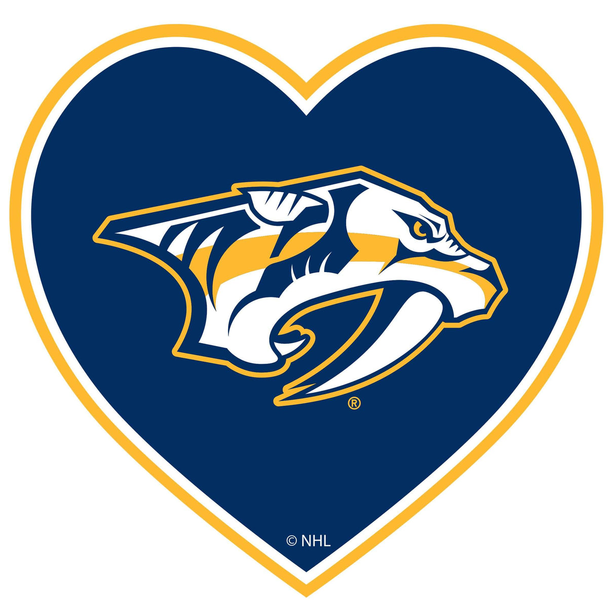 Nashville Predators® Heart Decal - Siskiyou Buckle - Flyclothing LLC