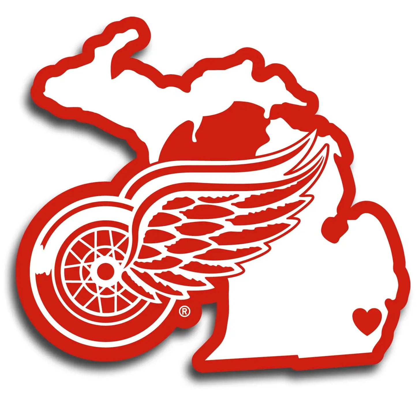Detroit Red Wings Home State Decal - Detroit Red Wings - Flyclothing LLC