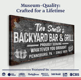 Backyard Bar & Grill Sign XXIII - Tailored Canvases - Flyclothing LLC
