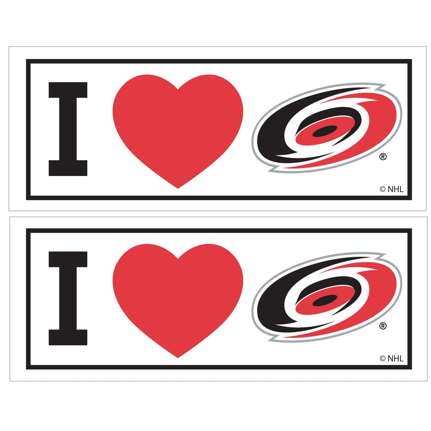 Carolina Hurricanes® I Heart Bumper Style Decal, 2 pack - Siskiyou - Flyclothing LLC
