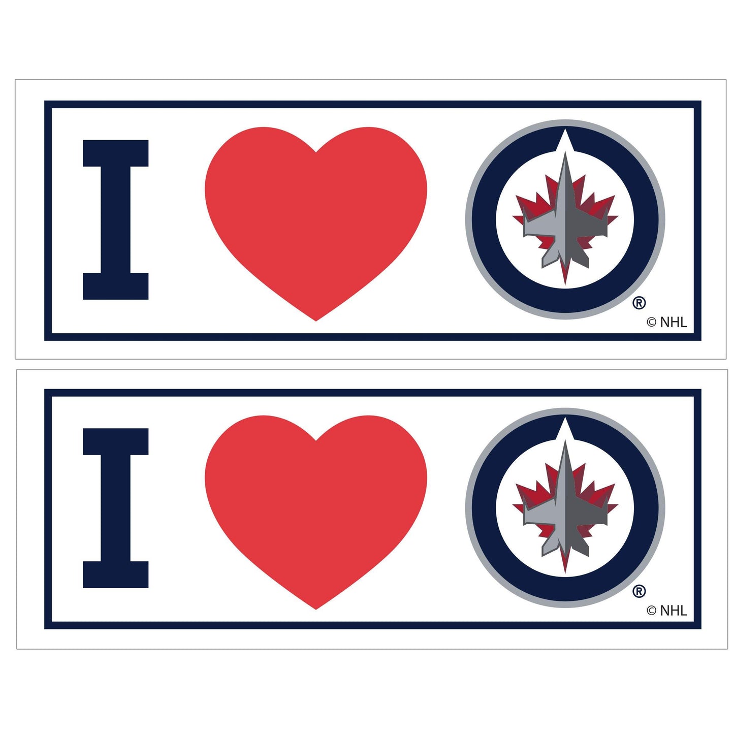 Winnipeg Jets™ I Heart Bumper Style Decal, 2 pack - Siskiyou - Flyclothing LLC