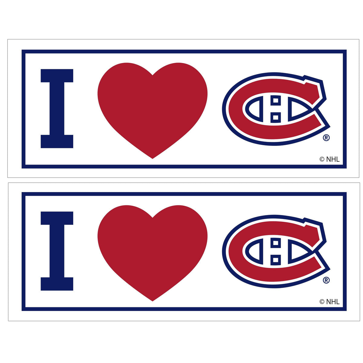 Montreal Canadiens® I Heart Bumper Style Decal, 2 pack - Siskiyou - Flyclothing LLC