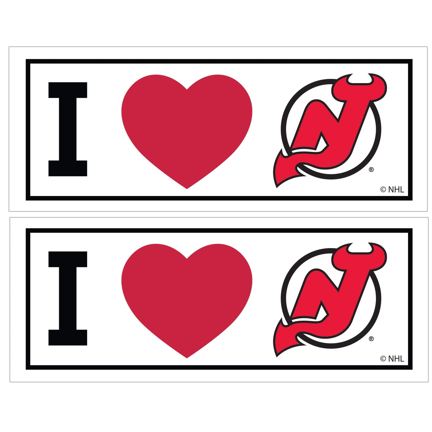 New Jersey Devils® I Heart Bumper Style Decal, 2 pack - Siskiyou - Flyclothing LLC