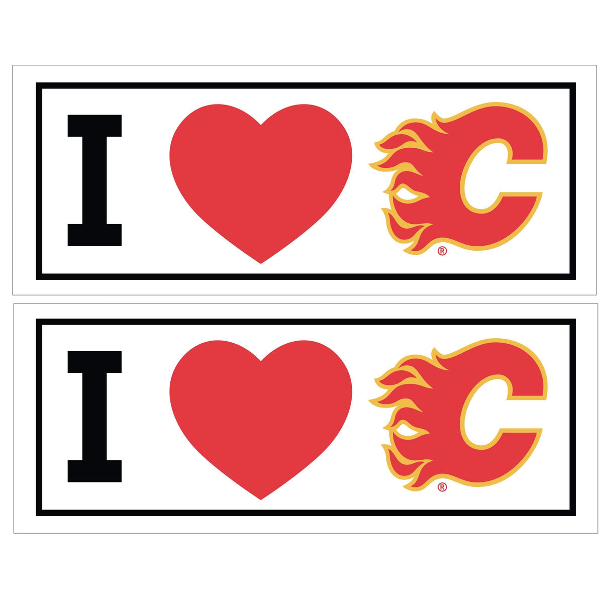 Calgary Flames® I Heart Bumper Style Decal, 2 pack - Siskiyou - Flyclothing LLC