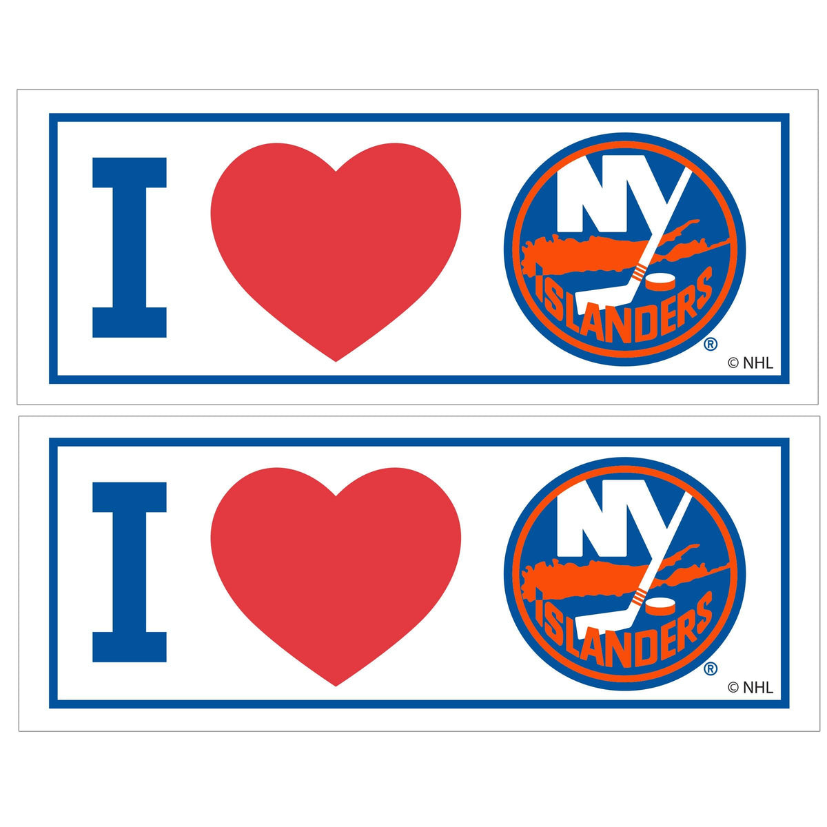 New York Islanders® I Heart Bumper Style Decal, 2 pack - Siskiyou - Flyclothing LLC