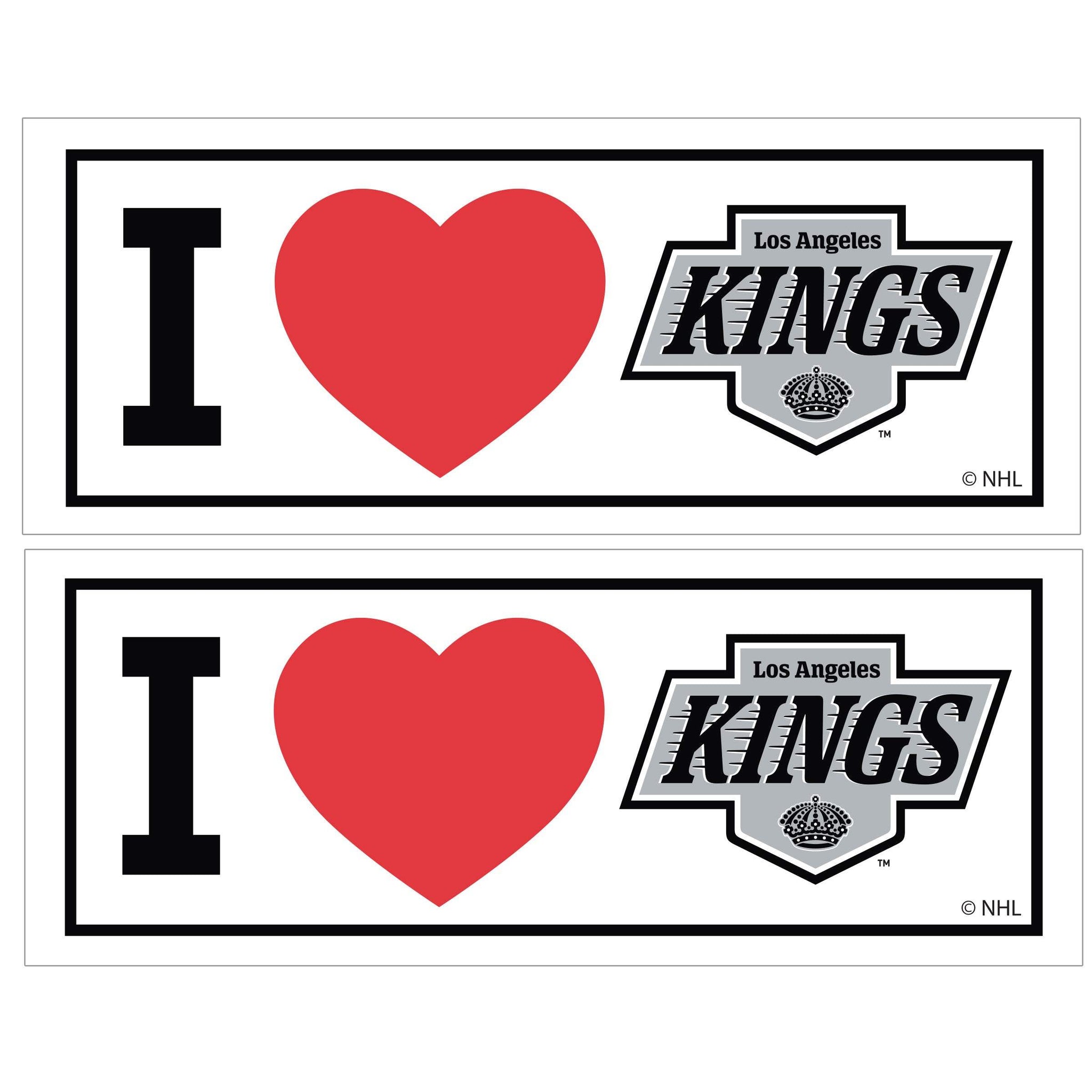 Los Angeles Kings® I Heart Bumper Style Decal, 2 pack - Siskiyou - Flyclothing LLC
