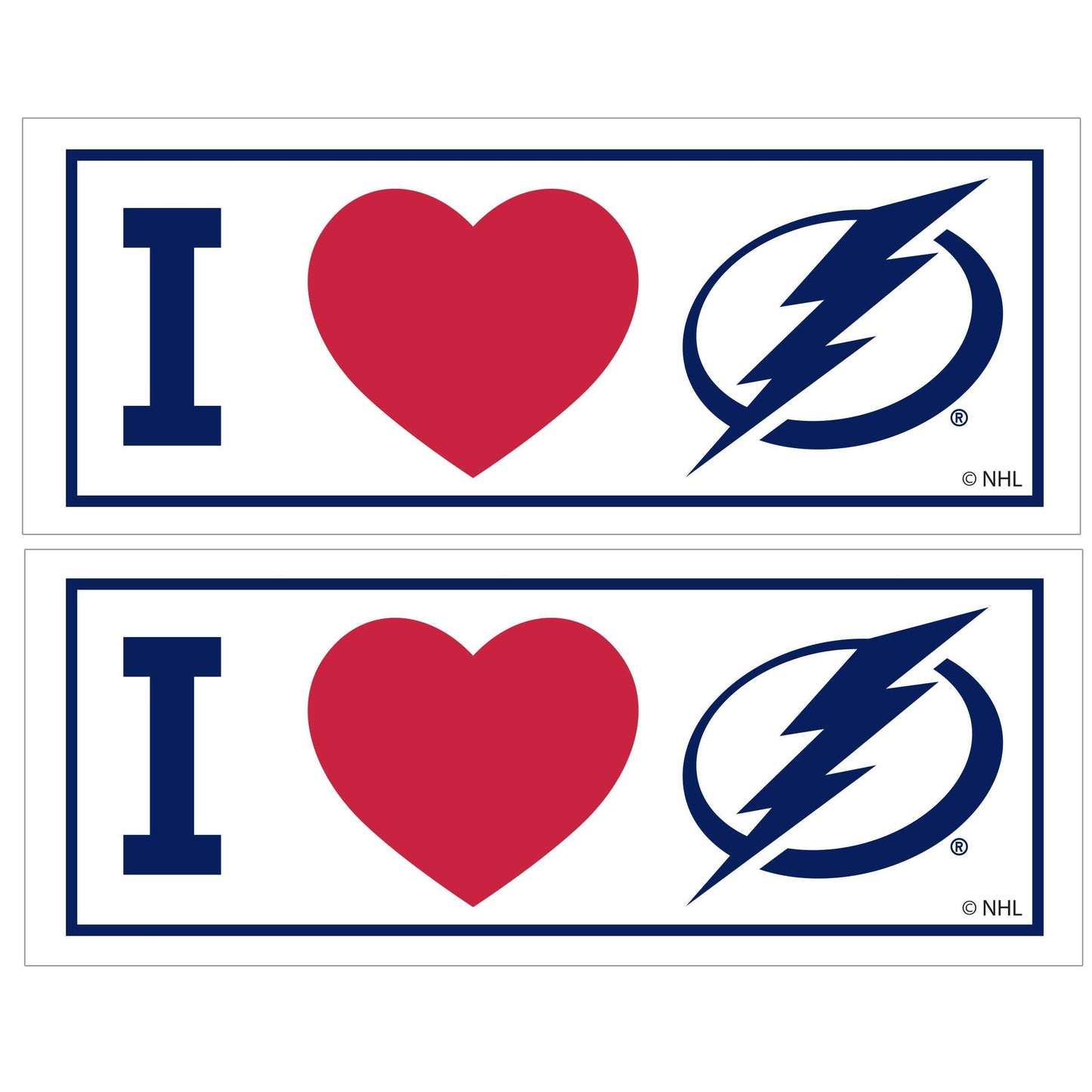 Tampa Bay Lightning® I Heart Bumper Style Decal, 2 pack - Siskiyou - Flyclothing LLC