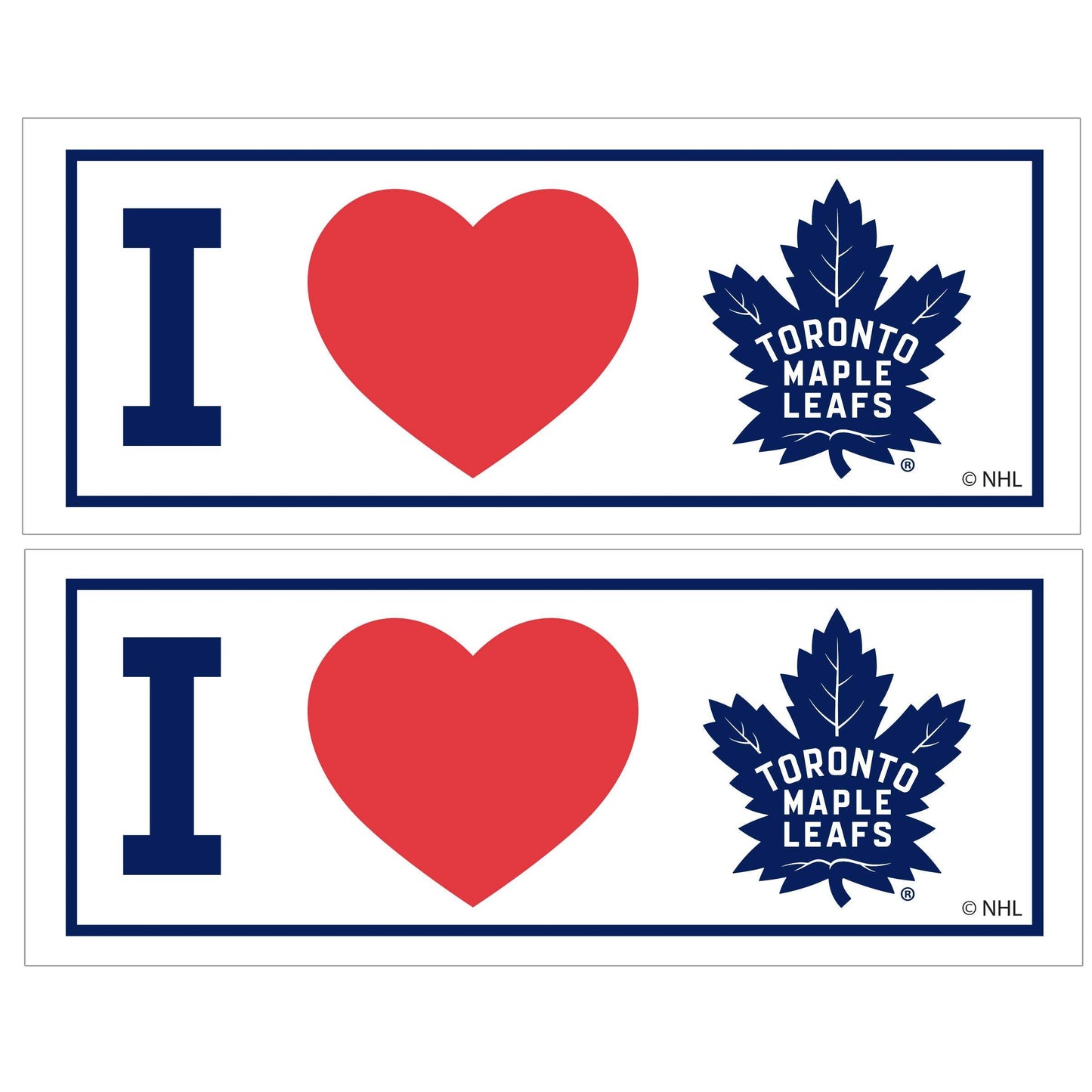 Toronto Maple Leafs® I Heart Bumper Style Decal, 2 pack - Siskiyou - Flyclothing LLC