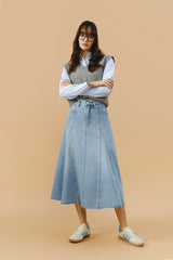 Monica Swing Denim Midi Skirt HJ806 - Hey Joanie - Flyclothing LLC