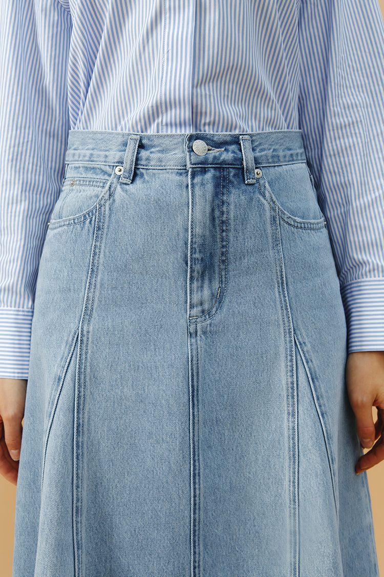 Monica Swing Denim Midi Skirt HJ806 - Hey Joanie - Flyclothing LLC