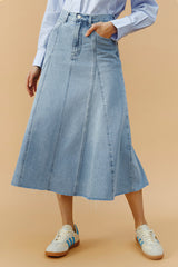 Monica Swing Denim Midi Skirt HJ806 - Hey Joanie - Flyclothing LLC