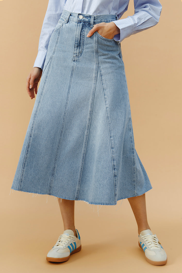 Monica Swing Denim Midi Skirt HJ806 - Hey Joanie - Flyclothing LLC