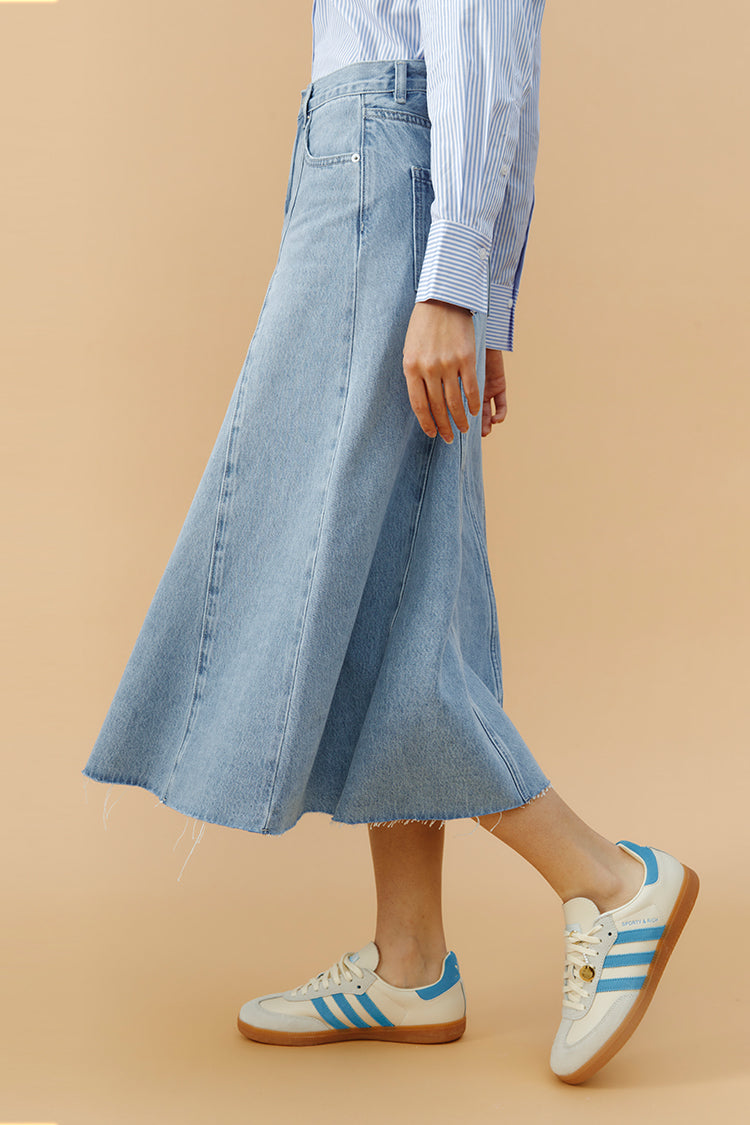 Monica Swing Denim Midi Skirt HJ806 - Hey Joanie - Flyclothing LLC