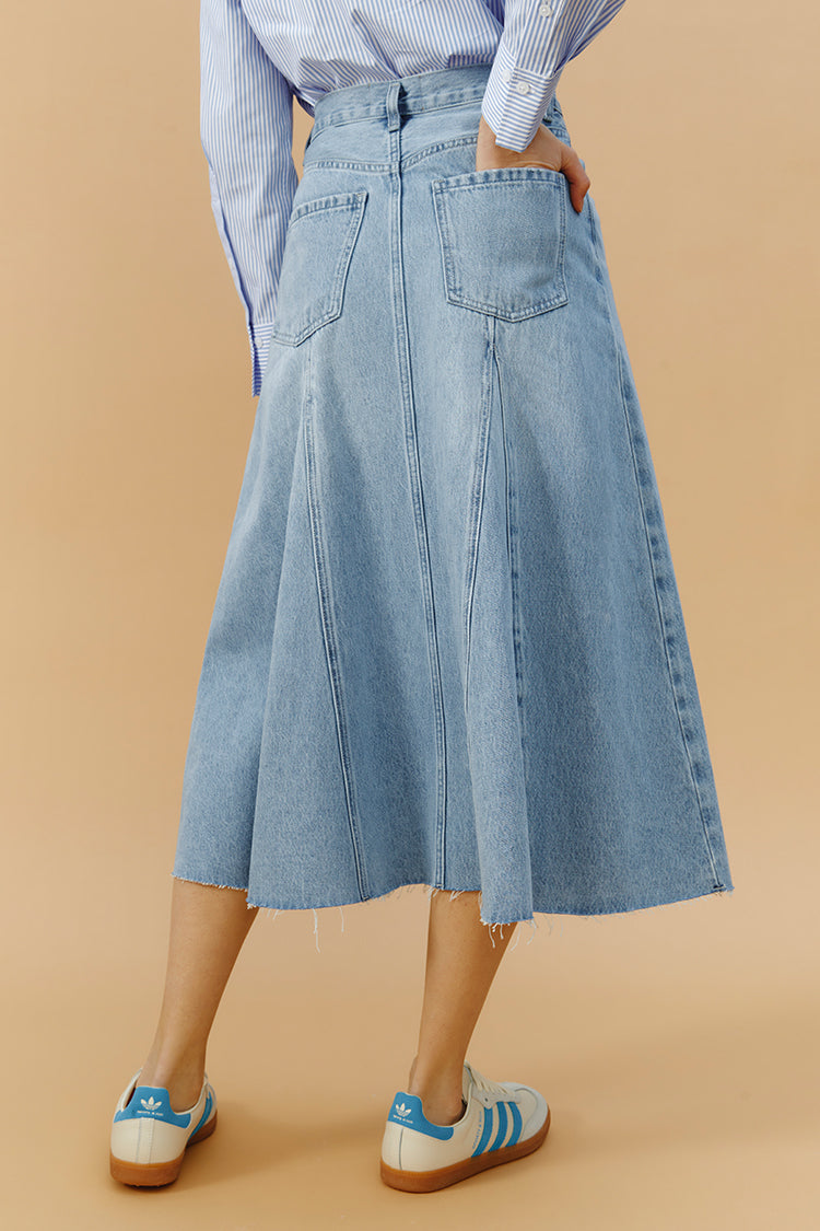 Monica Swing Denim Midi Skirt HJ806 - Hey Joanie - Flyclothing LLC