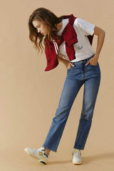 Activity Grrrl High Rise Kick Crop Jeans HJ017 - Hey Joanie - Flyclothing LLC