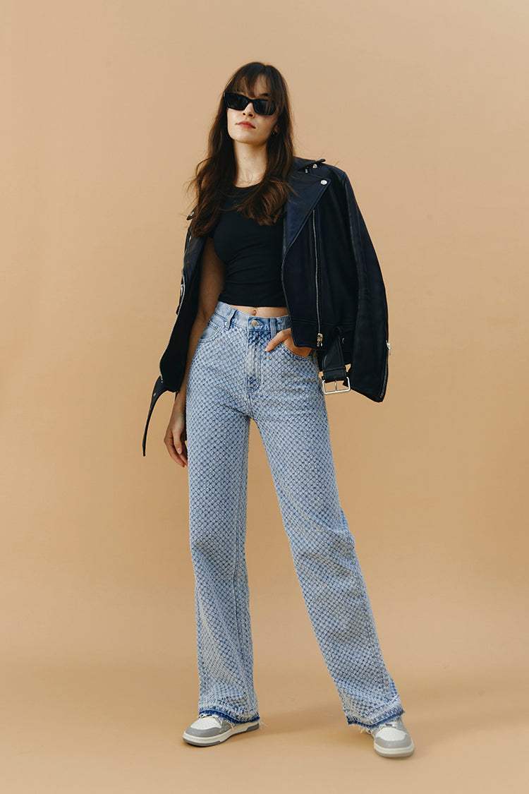 Coney Island Whitefish Tweed Wide Jeans HJ007 [FINAL SALE] - Hey Joanie - Flyclothing LLC