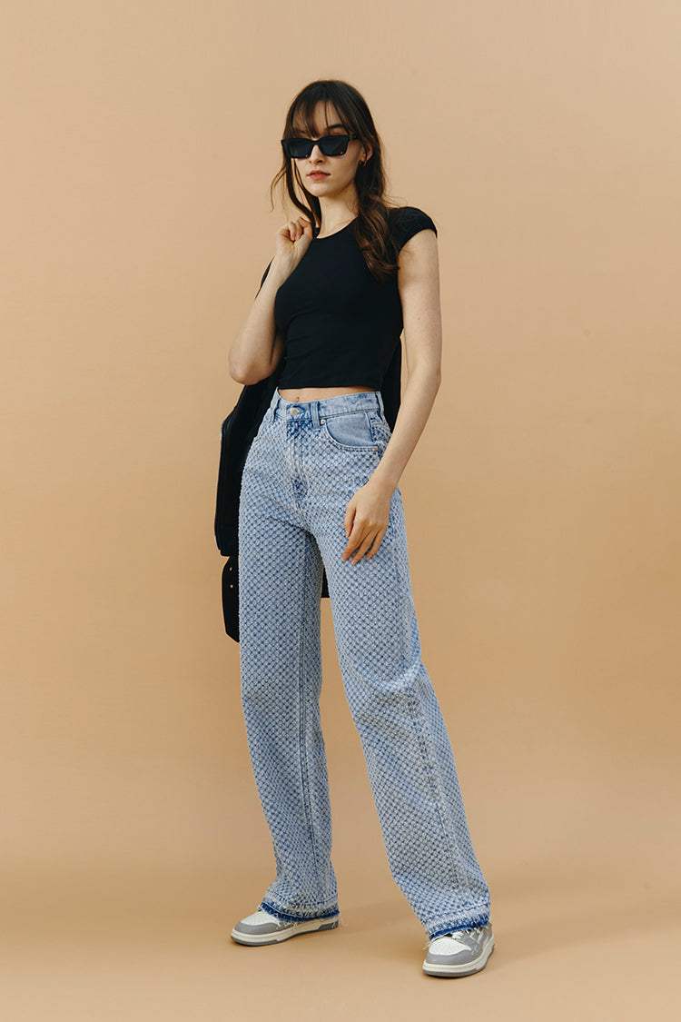 Coney Island Whitefish Tweed Wide Jeans HJ007 [FINAL SALE] - Hey Joanie - Flyclothing LLC