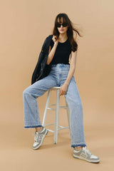 Coney Island Whitefish Tweed Wide Jeans HJ007 [FINAL SALE] - Hey Joanie - Flyclothing LLC