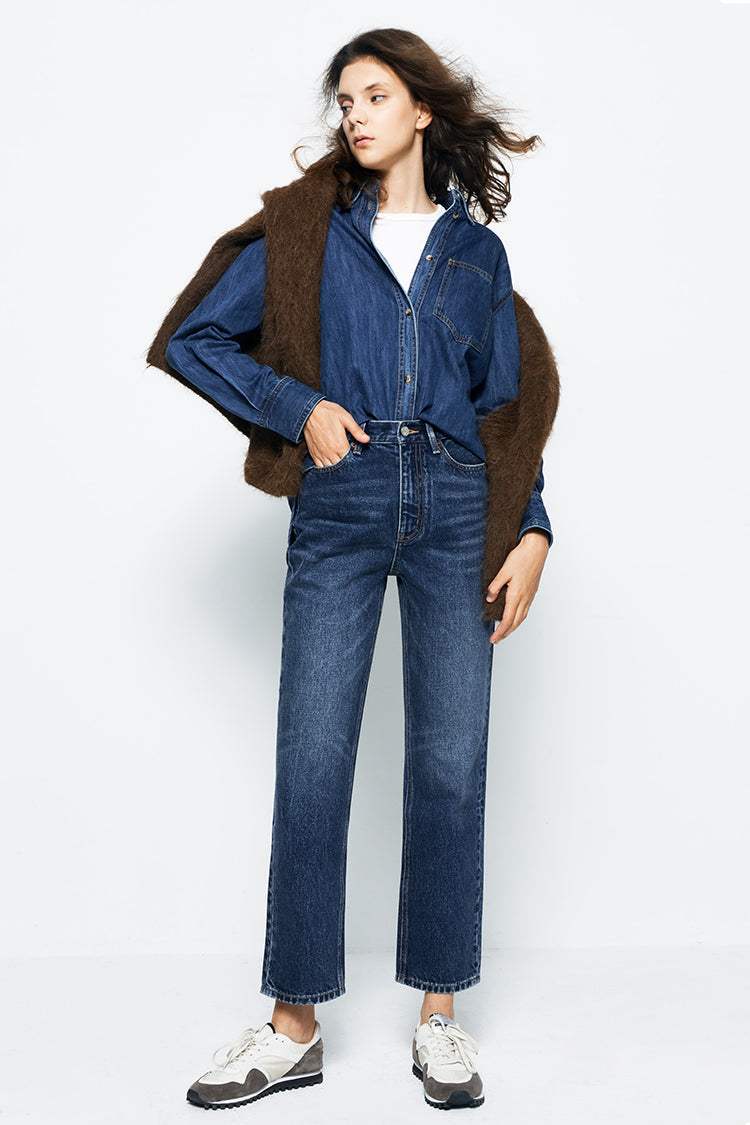 Chelsea High Rise Straight Crop Jeans HJ005 - Hey Joanie - Flyclothing LLC