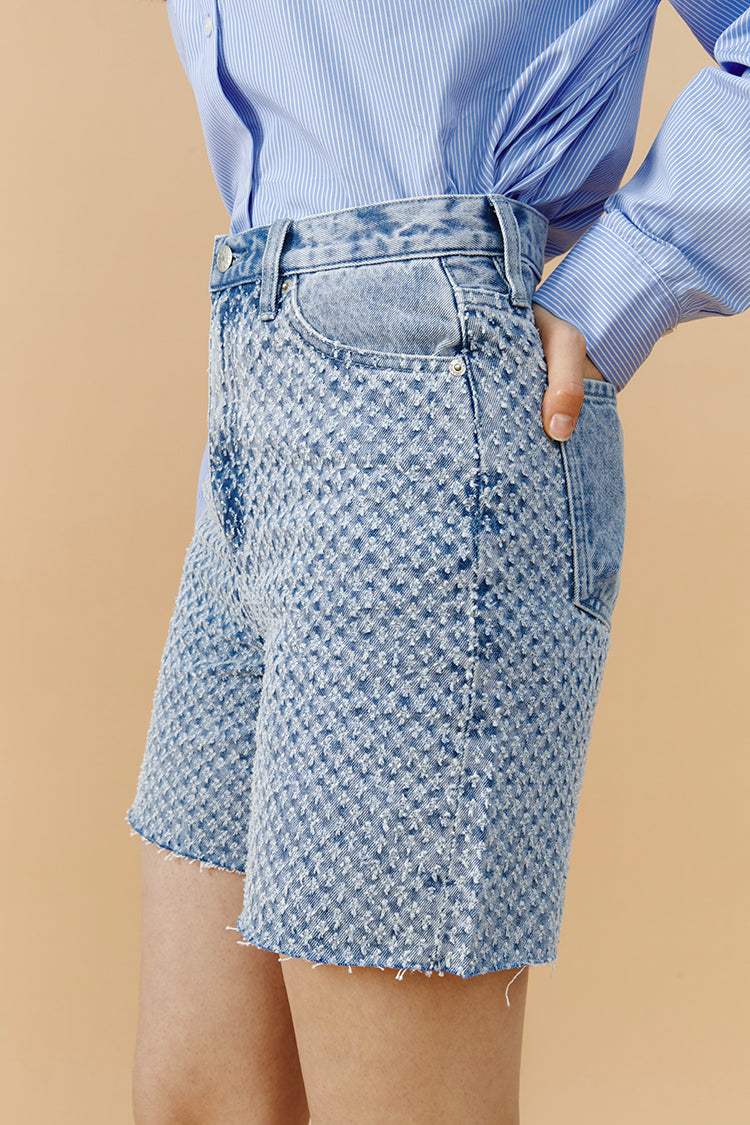 Venice Tweed High Rise Shorts HJ803 [FINAL SALE] - Hey Joanie - Flyclothing LLC