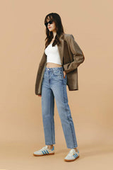 Manhattan High Rise Straight Ankle Jeans HJ160 - Hey Joanie - Flyclothing LLC