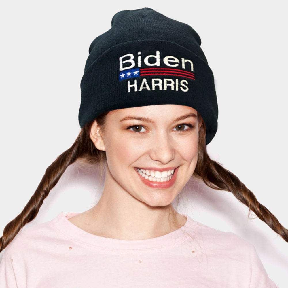 Biden Harris Embroidered Beanie Hat - Madeline Love - Flyclothing LLC