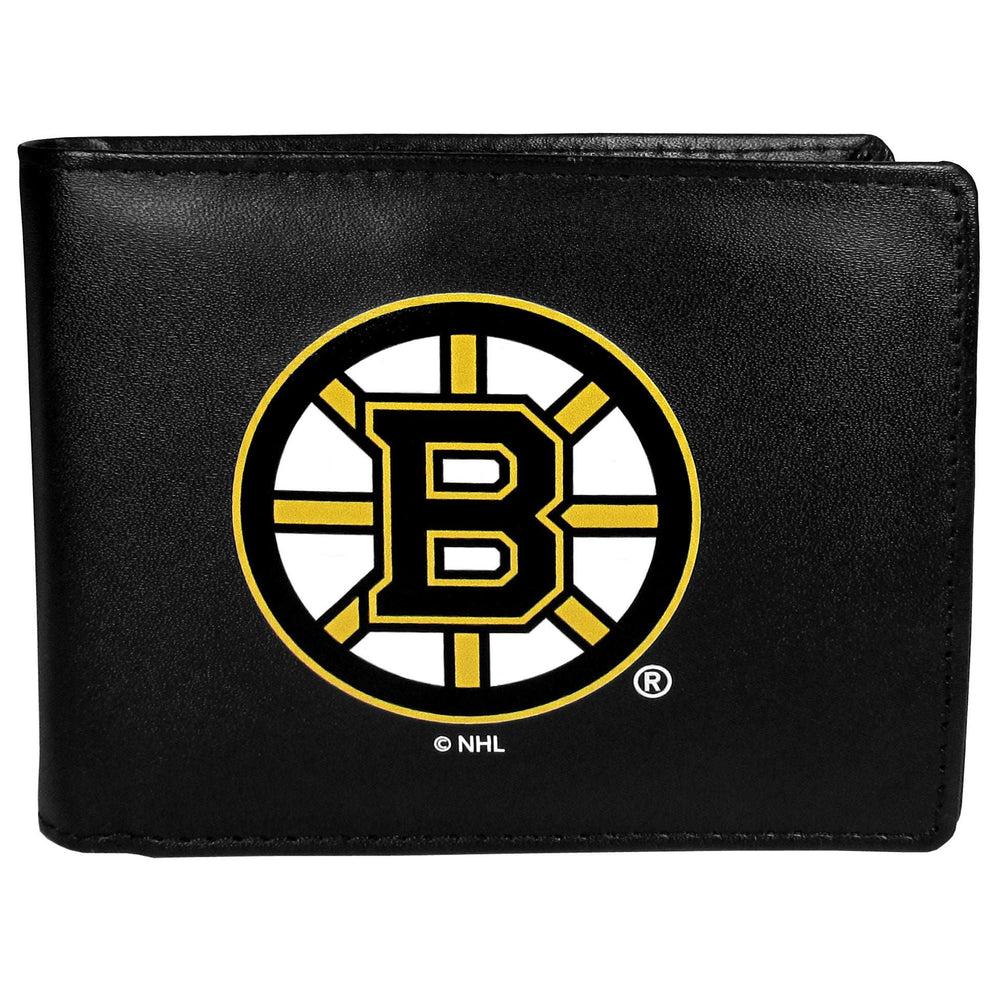 Boston Bruins Leather Bi-fold Wallet Large Logo - Boston Bruins - Flyclothing LLC